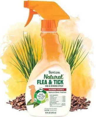 TropiClean Flea&Tick Спрей Максимальна сила від бліх і кліщів для собак, 473 мл, 473мл