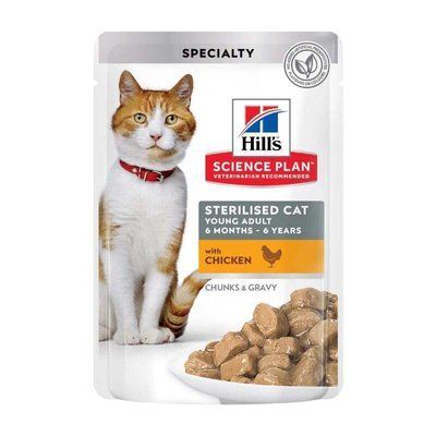 Hill's Science Plan Adult Sterilised Cat Chicken вологий корм для стерилізованих котів КУРКА, 85г, 85г