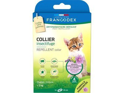 Francodex Repellent Collar Kitten нашийник від бліх та кліщів без інсектицидів для кошенят, 35 см