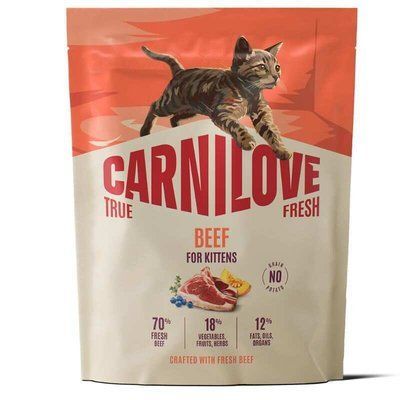 Carnilove True Fresh Kitten Beef сухой беззерновой корм для котят ГОВЯДИНА, 400г