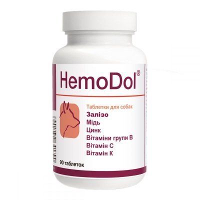 Dolfos (Дольфос) HEMODOL (ГЕМОДОЛ) добавка для улучшения кроветворения у собак, 90 табл., 90 табл.