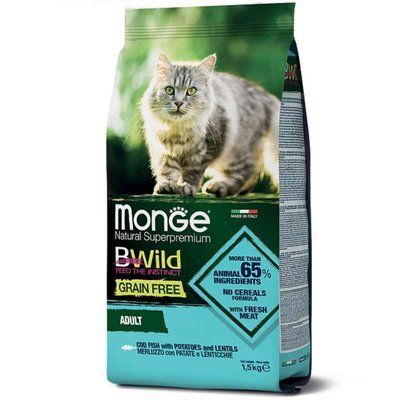 Monge Cat Bwild Grain Free Сod сухий беззерновий корм для котів ТРІСКА