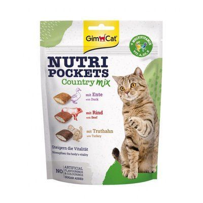 Gimсat NUTRI POCKETS COUNTRY MIX ласощі для кішок КАНТРІ МІКС, 150г, 150г