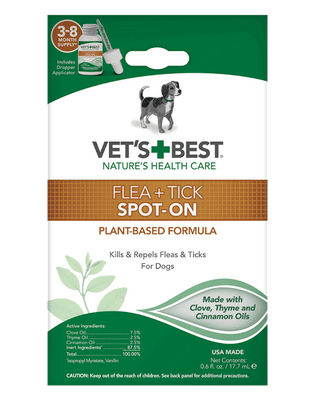 Vets Best FLEA TICK SPOT-ON BOTTLE краплі від бліх та кліщів для собак, 17,7 мл
