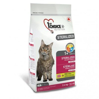 1st Choice Sterilized Chicken сухий корм для стерилізованих котів з куркою, 2,4кг