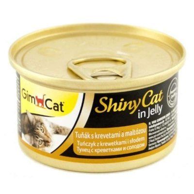 GimCat Shiny Cat консерви для котів тунець, креветки та мальт в желе, 70 г, 70г