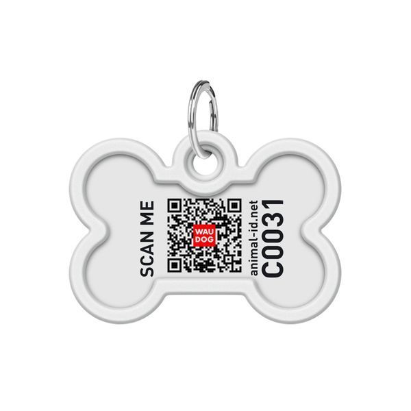 WAUDOG адресник для собак для котів з QR паспортом,малюнок Дім, кістка,Д 40мм, Ш 28мм