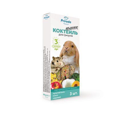 Колосок Природа "Коктейль" для гризунів (мультивітамін, кокос, мед) 90 г, 90г