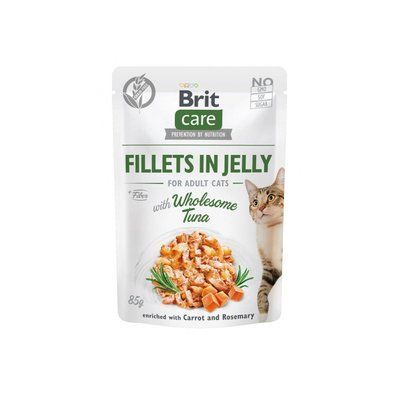 Brit Care Cat Adult Tuna, Carrot & Rosemary консерви для кішок ТУНЕЦЬ, МОРКВА та РОЗМАРИН В ЖЕЛЕ, 85г