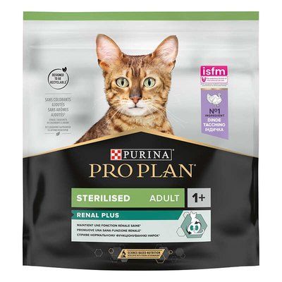 Purina Pro Plan Renal Plus Sterilised Adult Turkey корм для стерилізованих кішок ІНДИЧКА, 14кг