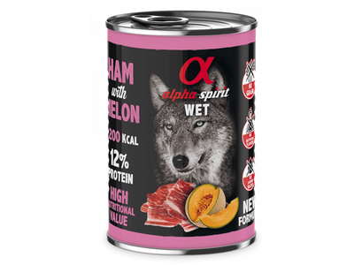 Alpha Spirit Wet Ham with Melon повнораціонний вологий корм для собак ШИНКА і ДИНЯ, 400г, 400г