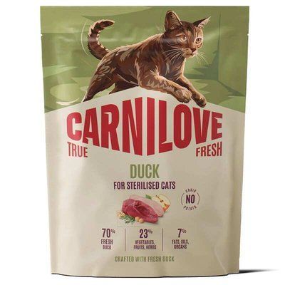 Carnilove True Fresh Sterilised Duck сухой беззерновой корм для стерилизованных кошек УТКА, 400г