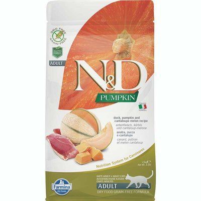 Farmina N&D Grain Free Pumpkin Duck and Cantaloupe Adult для дорослих котів КАЧКА,ГАРБУЗ,ДИНЯ, 5кг