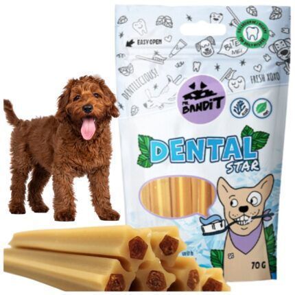 Mr. Bandit Dog Dental Star Duck ласощі для здоров'я зубів собак ПАЛИЧКИ-ЗІРКИ З КАЧКИ, 70 г, 70г