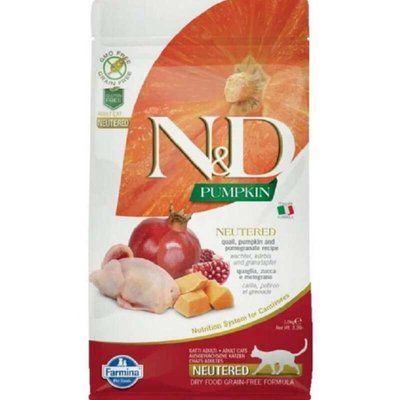 Farmina N&D Grain Free Pumpkin Quail & Pomegranate Neutered Adult кет з перепелом та гарбузом, 5кг