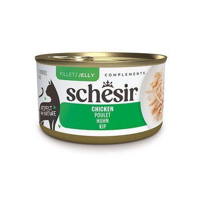 Schesir Chicken ШЕЗИР КУРИНОЕ ФИЛЕ в желе влажный корм консервы для кошек, банка 70г, 70г