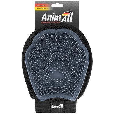 AnimAll Грум рукавиця масажна для вичісування шерсті, сіра