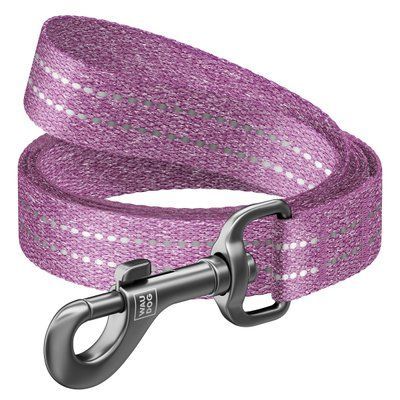 WAUDOG Поводок для собак из восстанов. хлопка Re-cotton светоотра., Ш 20 мм, Дл 300 см, фиолетовый