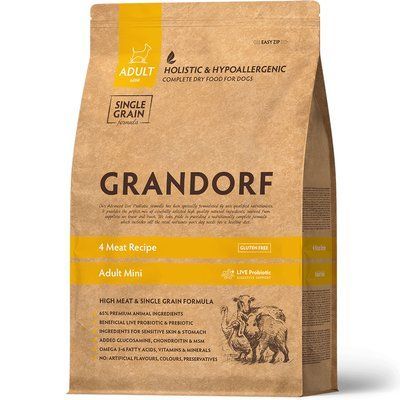 Grandorf (Грандорф) 4 Meat Adult Mini Breeds сухий корм для собак малих порід 4 М'ЯСА, 3кг