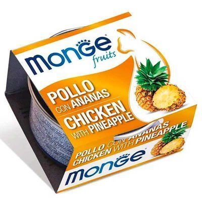 Monge Fruits Cat Adult Chicken & Pineapple вологий корм для котів КУРКА та АНАНАС, 80 г, 80г