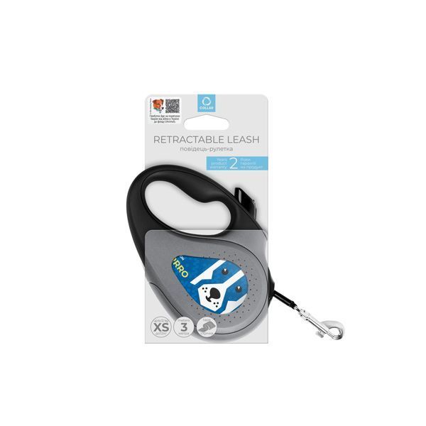 WAUDOG Поводок-рулетка для собак R-leash, рисунок "Патрон", S, до 15 кг, 5 м, светоотражающая лента