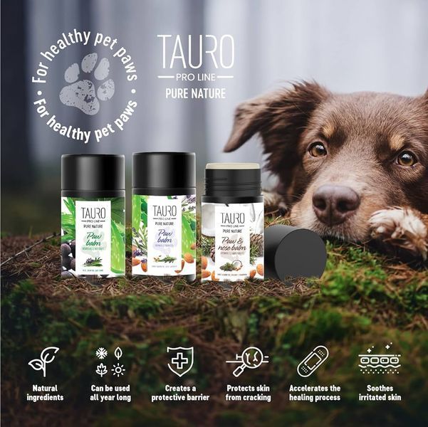 TAURO PRO LINE Pure Nature Paw Balm Repairs&Protects Натуральний відновлюючий бальзам для лап собак, 75 ml, 75мл