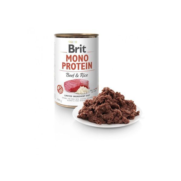 Brit Mono Protein Dog Beef & Rice консерви для собак ЯЛОВИЧИНА та РИС, 400 г, 400г