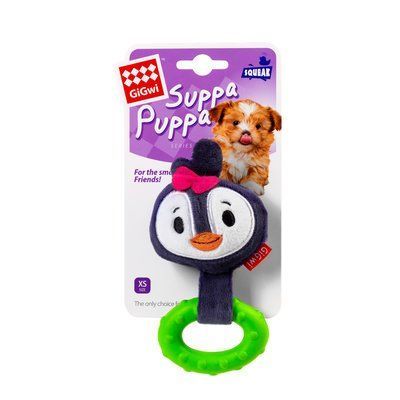 GiGwi Suppa Puppa Іграшка для собак Пінгвін з пищалкою, текстиль, гума, 15 см