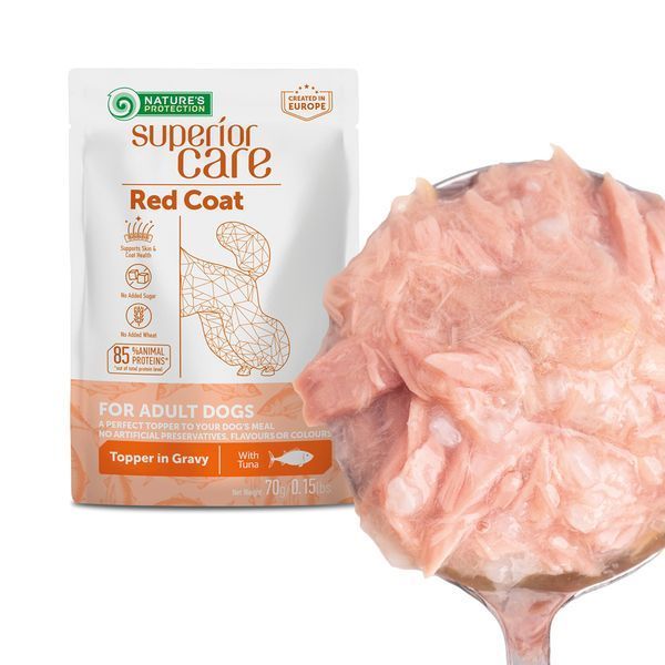 Nature's Protection Superior Care Red Coat Adult Tuna Дополнительный влажный корм для собак с рыжим окрасом с тунцом, 70 г