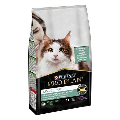 Purina ProPlan Adult LiveClear Sterilised корм для стерил. кішок, зменшення алергенів ІНДИЧКА, 1,4кг, 1,4 кг