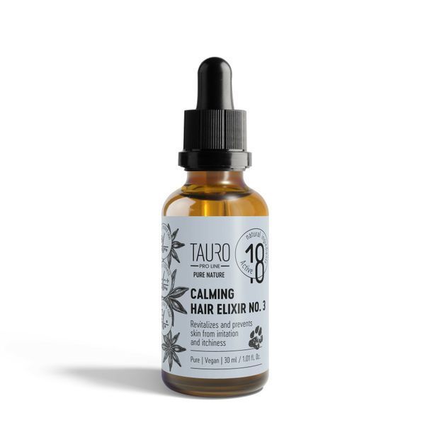 Tauro Pro Line Pure Nature Calming Hair Elixir No.3 Заспокійливий еліксир для шкіри та шерсті, 30 мл, 30мл