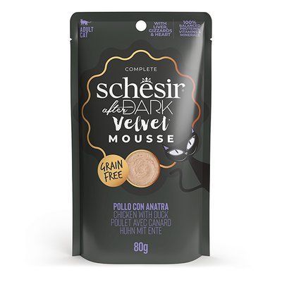 Schesir After Dark Chicken With Duck ШЕЗИР КУРКА С УТКОЙ мусс, натуральные консервы для кошек, пауч 80г, 80г