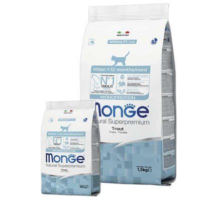 Monge Cat Monoprotein Kitten Trout сухий монопротеіновий корм для кошенят ФОРЕЛЬ