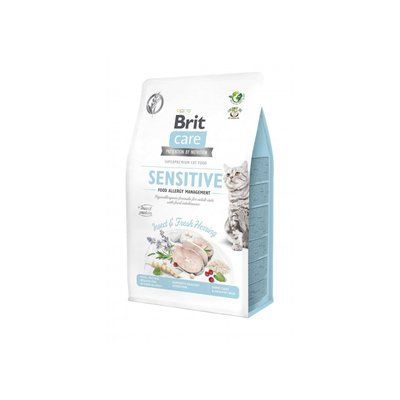 Brit Care Cat Grain Free Sensitive корм для котів з чутливим травленням, ОСЕЛЕДЕЦЬ та КОМАХИ, 2кг