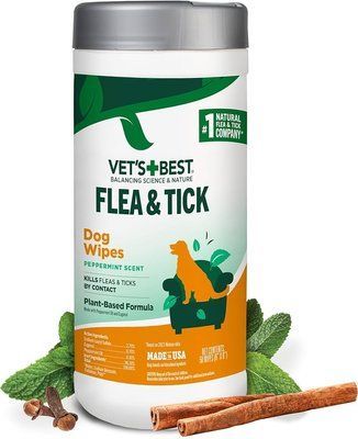 Vets Best FLEA TICK WIPES вологі серветки від комах для собак та котів, 50 шт., 50 шт.