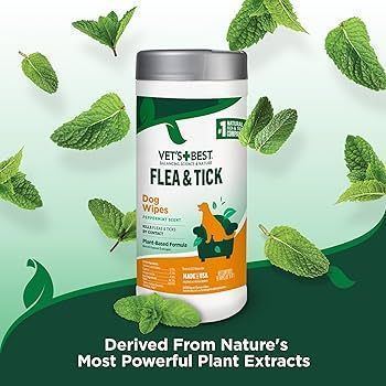 Vets Best FLEA TICK WIPES вологі серветки від комах для собак та котів, 50 шт., 50 шт.