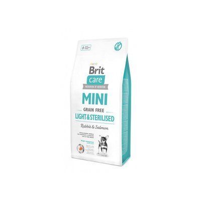 Brit Care Dog GF Mini Light&Sterilised Rabbit & Salmon для стерилізованих собак міні порід, 7кг