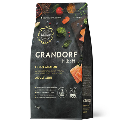 Grandorf FRESH SALMON & SWEET POTATO ADULT DOG MINI - Сухий корм для дорослих собак малих порід з лососем та бататом