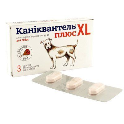 Euracon Pharma CANIQUANTEL PLUS XL (Каніквантель Плюс) антигельмінтик для собак великих порід 1таб./20кг