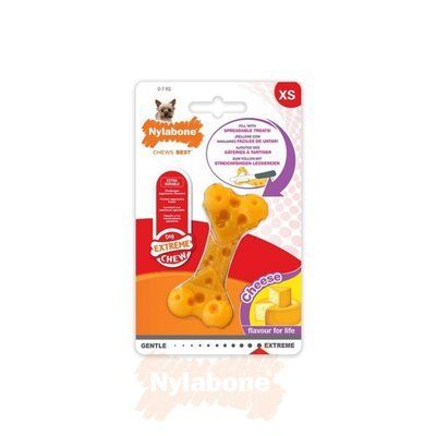 Nylabone Extreme Chew Cheese Bone - жувальна іграшка для собак (смак сиру) - XS, XS, вкус сыра