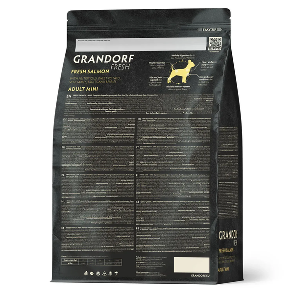Grandorf FRESH SALMON & SWEET POTATO ADULT DOG MINI - Сухий корм для дорослих собак малих порід з лососем та бататом