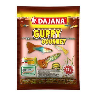 Корм для гуппі з часником у пластівцях Dajana GUPPY GOURMET, 13 г