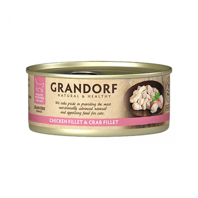Grandorf (Грандорф) консерва для котів КУРЯЧА ГРУДКА З М'ЯСОМ КРАБА, 70г, 70г