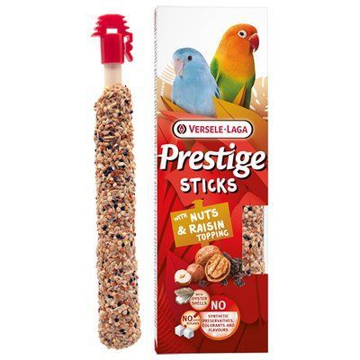 Versele-Laga Prestige Sticks Small Parrot ГОРІХИ ТА РОДЗИНКИ ласощі для хвилястих папуг 2х30г, 60г