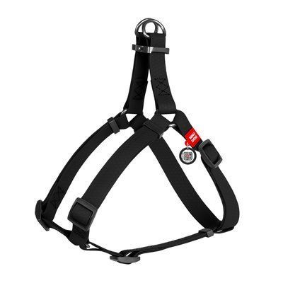 WAUDOG Waterproof шлея с QR-паспортом,светоотражающая,металл. пряжка, XS, Ш 15мм,Д 30-40 см черная
