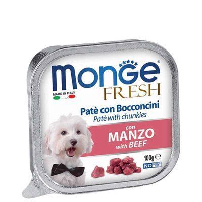 Monge Dog Wet FRESH яловичина паштет з м'ясними шматочками, 100г, 100г