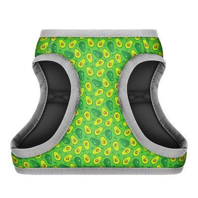 WAUDOG Clothes Шлея для собак м'яка з QR-паспортом, малюнок "Авокадо", XS1, В: 24-27см, С: 18-20см, XS1, В: 24-27см, С: 18-20см