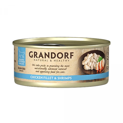Grandorf (Грандорф) консерва для котів КУРЯЧА ГРУДКА З КРЕВЕТКАМИ, 70г, 70г