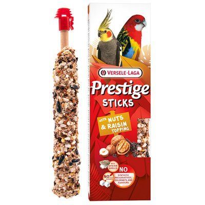 Versele-Laga Prestige Sticks Parrots Nuts & Raisin topping ГОРІХИ ТА РОДЗИНКИ ласощі для папуг 2х70г, 140г