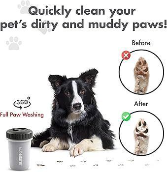 Dexas MudBuster Лапомийка з кришкою для собак, велика, світло-сіра, LARGE - 22x12